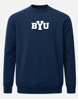 BYU Meridian Heather Navy Crewneck