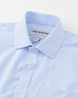 Phenom Classic Light Blue Striped Short Sleeve Dress Shirt