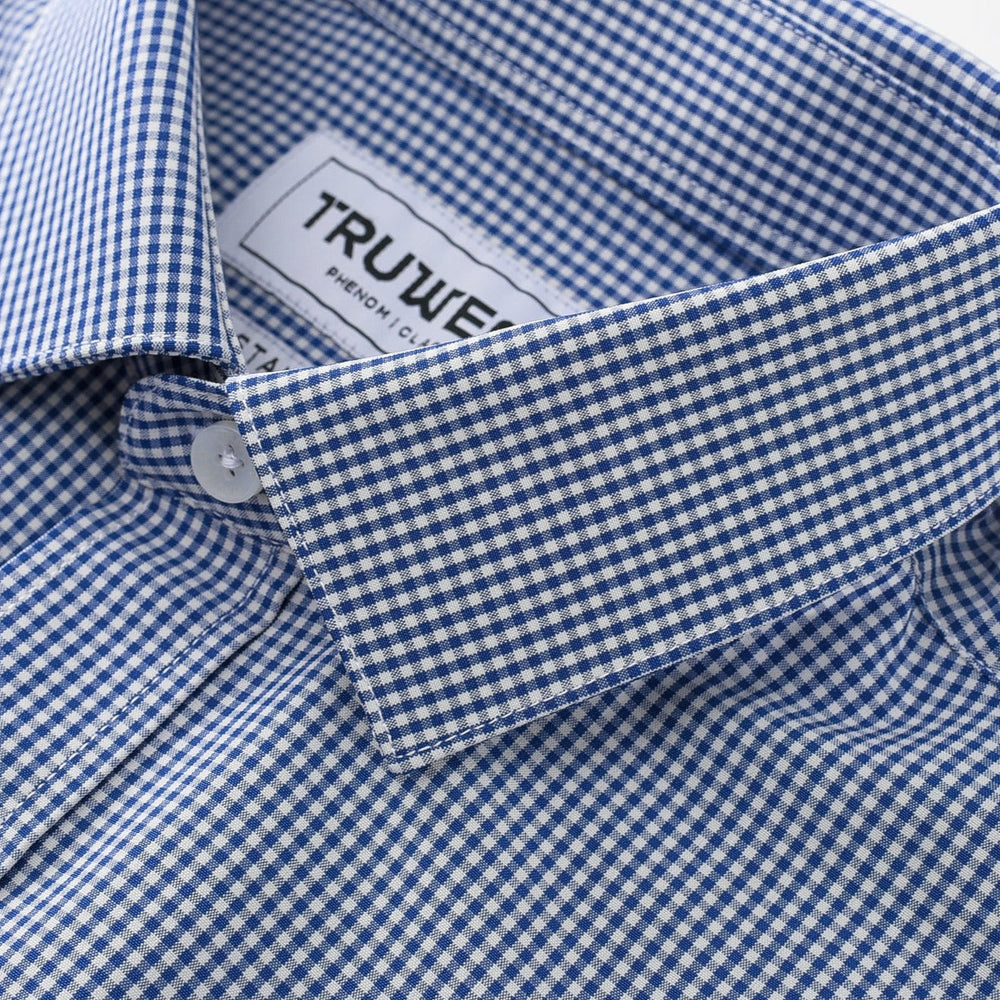 Phenom Classic Navy Plaid Short Sleeve Dress Shirt