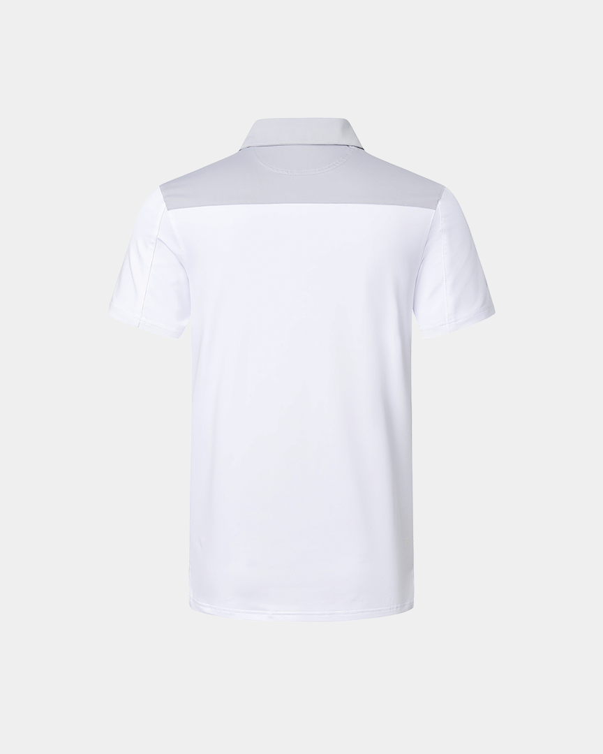 Crest 1.0 White &amp; Grey Polo