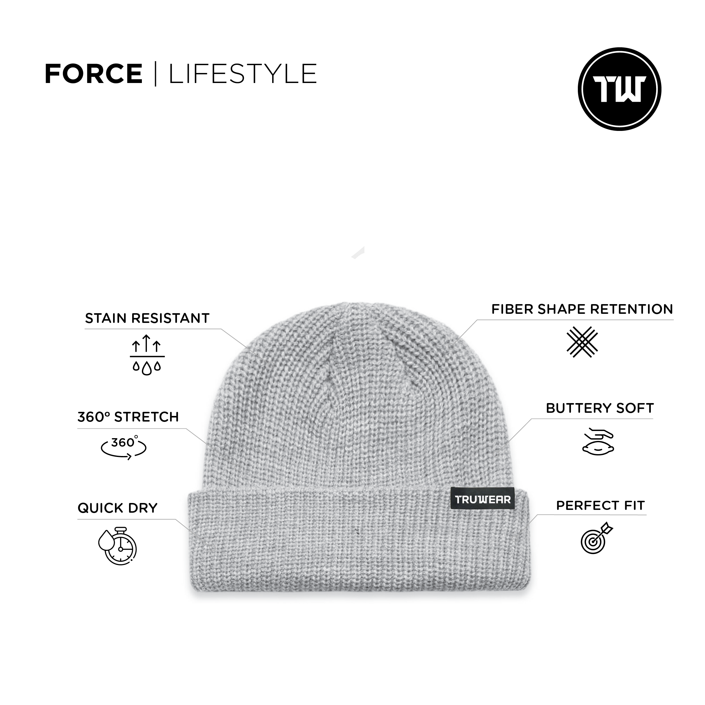 Force Lifestyle Heather Grey Beanie